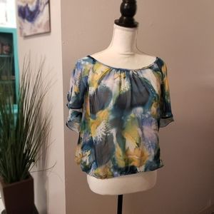 Multi Colored Sheer Blouse